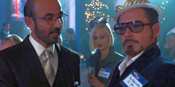 Movie still of Robert Downey Jr. as Tony Stark and Shaun Toub as Ho Yinsen in Iron Man 3 (2013)