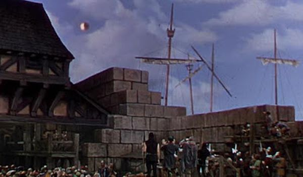 Movie still of the eclipse in A Connecticut Yankee in King Arthur's Court (1949)