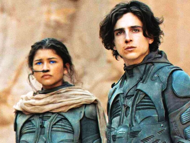 Movie still of Zendaya as Chani and Timothée Chalamet as Paul Atreides in Dune: Part Two (2024)