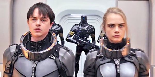 Movie still of Dane DeHaan as Major Valerian Cara Delevingne as Sergeant Laureline in Valerian and the City of a Thousand Planets (2017)