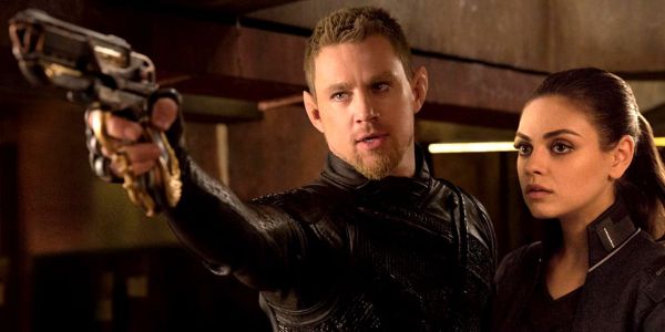 Movie still of Channing Tatum as Caine Wise and Mila Kunis as Jupiter Jones and as in Jupiter Ascending (2014)