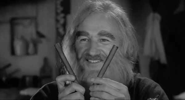 Movie still of Gene Hackman as The Blind Hermit in Young Frankenstein (1974)