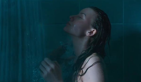 Movie still of Irina Starshenbaum as Julia Lebedeva in the shower in Attraction (2017)