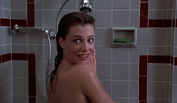 Movie still of Kelly LeBrock as Lisa showering in Weird Science (1985)