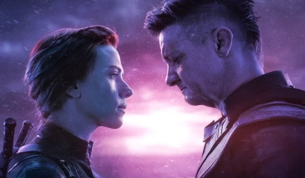 Movie still of Scarlett Johansson as Natasha Romanoff / Black Widow and Jeremy Renner as Clint Barton / Ronin in Marvel Studios' Avengers: Endgame (2019)