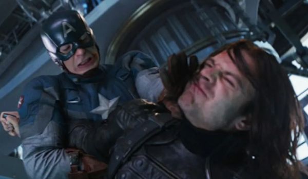 Movie still of Chris Evans as Steve Rogers / Captain America and Sebastian Stan as Bucky Barnes / Winter Soldier in Marvel Studios' Captain America: The Winter Soldier (2014)