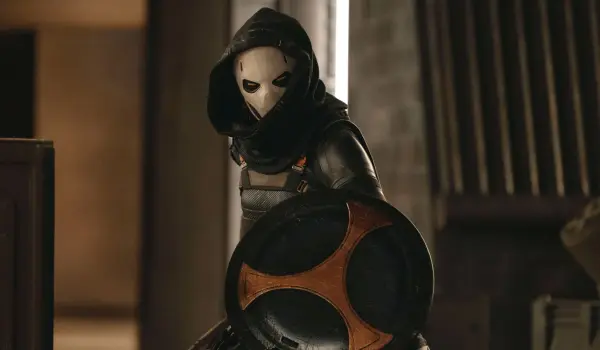 Movie still of Geraldine Viswanathan as Antonia Dreykov / Taskmaster in Marvel Studios' Thunderbolts* (2025)