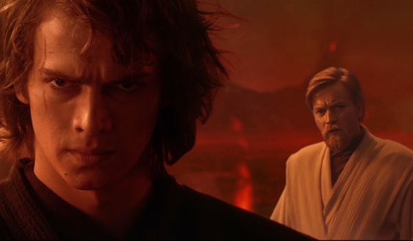 Movie still of Hayden Christensen as Anakin Skywalker and Ewan McGregor as Obi-Wan Kenobi in Star Wars: Episode III – Revenge of the Sith (2005)