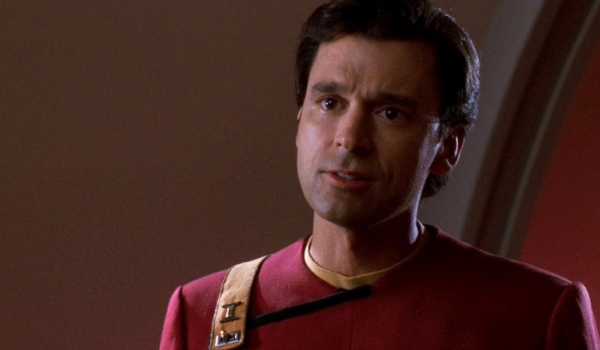 Television still of Amick Byram as Deanna Troi's father Cmdr. Ian Andrew Troi in Star Trek: The Next Generation