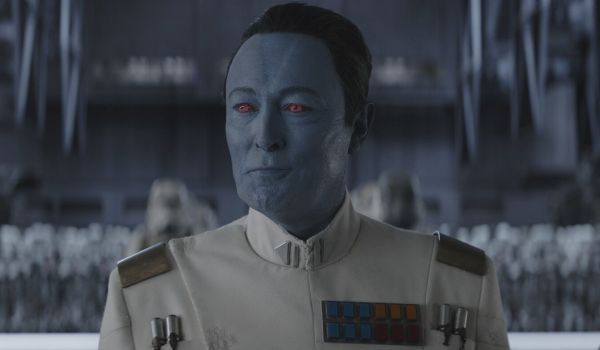 Television still of Lars Mikkelsen as Grand Admiral Thrawn in Star Wars: Ahsoka
