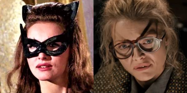 Still of Julie Newmar and Michelle Pfeiffer as Catwoman