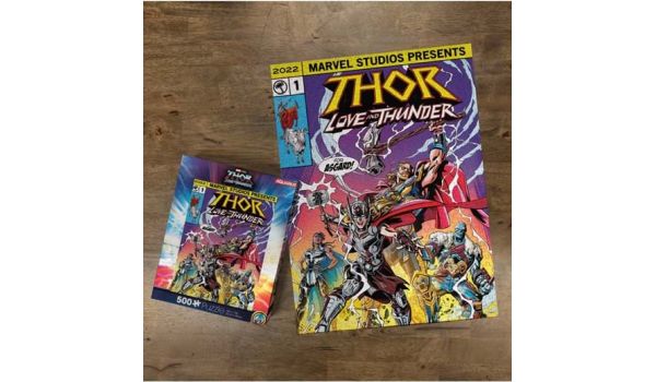 Marvel 500 Piece Marvel Thor Love and Thunder Comic Book Cover Puzzle from Fun.com