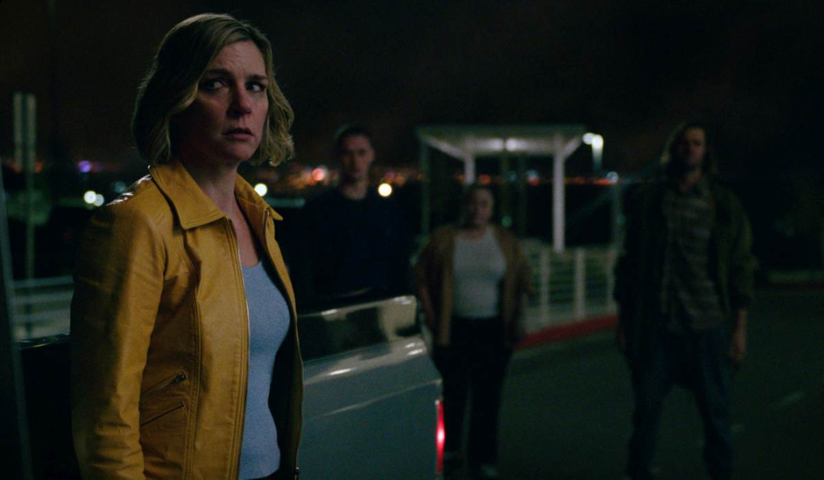 Television still of Rhea Seehorn as Carol Sturka in Pluribus