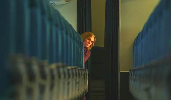 Television still of Rhea Seehorn as Carol Sturka in the sci-fi show Pluribus