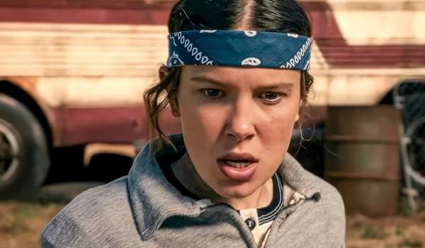Television still of Millie Bobby Brown as Eleven/Jane Hopper in the sci-fi show Stranger Things