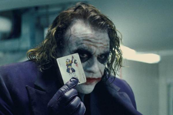 Movie still of Heath Ledger in the sci-fi movie The Dark Knight (2008)