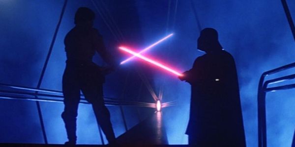 Movie still of Mark Hamill as Luke Skywalker and David Prowse as Darth Vader in Star Wars: Episode V ~The Empire Strikes Back (1981)