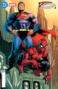 Superman and Spider-Man 2026 DC Marvel crossover comic cover variant by Jim Lee, Scott Williams and Alex Sinclair