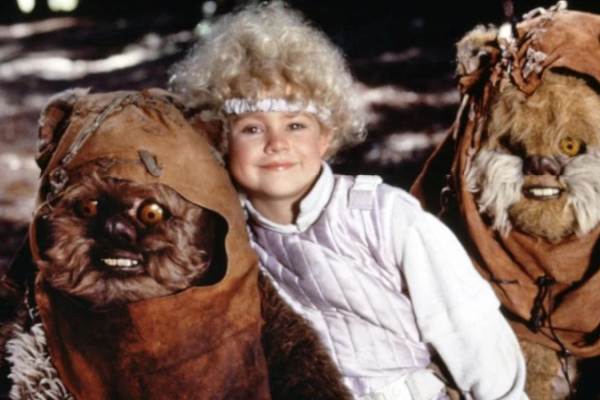 Movie still of Aubree Miller as Cindel in the sci-fi movie Ewoks: The Battle for Endor (1985)