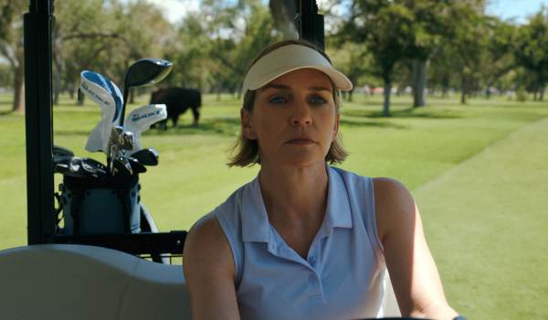 Television still of Rhea Seehorn as Carol Sturka in the sci-fi show Pluribus episode "The Gap"