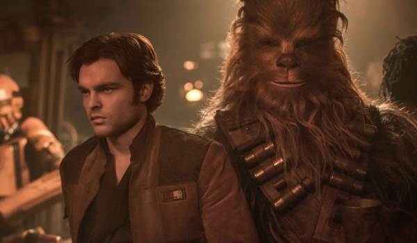 Movie still of Alden Ehrenreich as Han Solo, and Joonas Suotamo as Chewbacca in the sci-fi movie Solo: A Star Wars Story (2018)