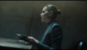 Television still of Margarita Levieva as Heather Glenn in the sci-fi show Daredevil: Born Again