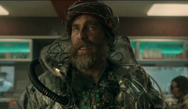 Movie still of Sam Rockwell as Man From the Future in the sci-fi movie Good Luck, Have Fun, Don't Die (2026)