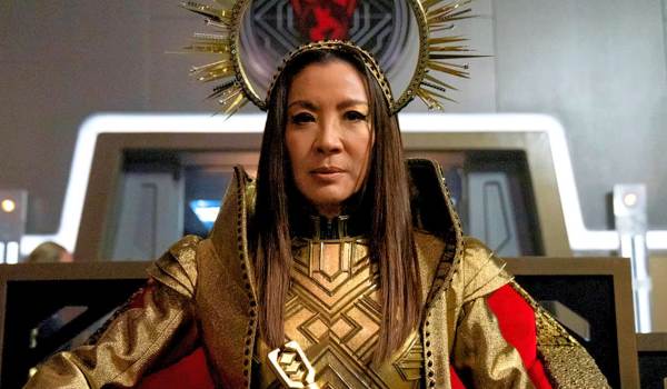 Television still of Michelle Yeoh as Philippa Georgiou in the sci-fi show Star Trek: Discovery episode ''The Vulcan Hello''