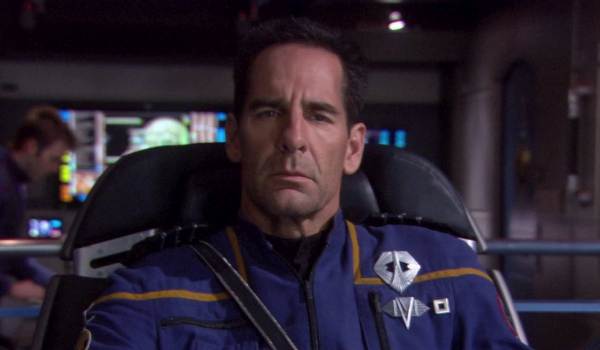 Television still of Scott Bakula as Capt. Jonathan Archer in the sci-fi show Star Trek: Enterprise