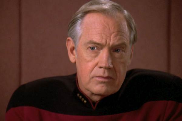 Television still of Ronny Cox as Capt. Edward Jellico in the sci-fi show Star Trek: The Next Generation episode ''Chain of Command, Part I''