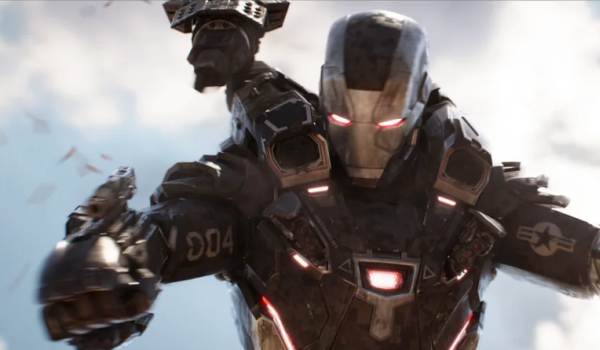 Movie still of Don Cheadle as James "Rhodey" Rhodes / War Machine in the sci-fi movie Avengers: Infinity War (2018)
