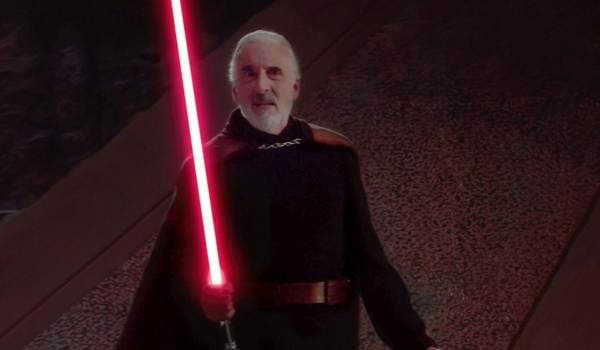 Screenshot of Christopher Lee as Count Dooku in Star Wars: Episode II – Attack of the Clones (2002)