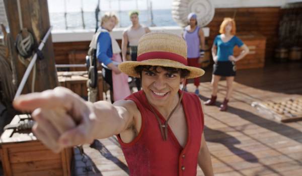 Television still of Iñaki Godoy as Monkey D. Luffy in the sci-fi show One Piece