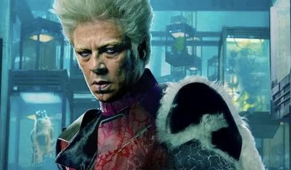 Movie still of Benicio Del Toro as The Collector in the sci-fi movie Guardians of the Galaxy (2014)