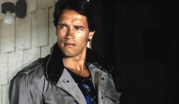 Movie still of Arnold Schwarzenegger as Terminator in the sci-fi movie The Terminator (1984)