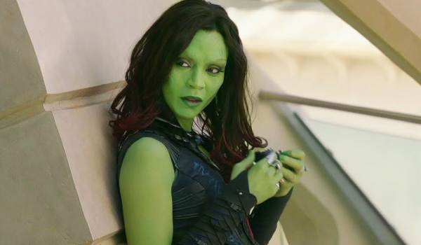 Screenshot of Zoe Saldaña as Gamora in Guardians of the Galaxy (2014)