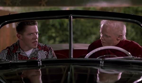 Movie still of Tom Wilson as Young Biff Tannen and Old Biff in Back to the Future Part II (1989)