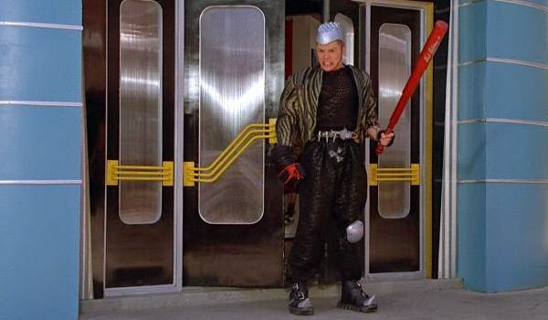 Movie still of Tom Wilson as Griff Tannen in the sci-fi movie Back to the Future Part II (1989)