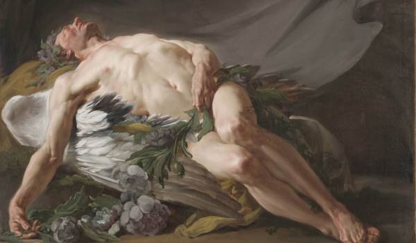 Jean Restout's 1771 painting, Morpheus, depicting the Greek god of dreams reclining in a deep sleep amidst dark, ethereal surroundings.
