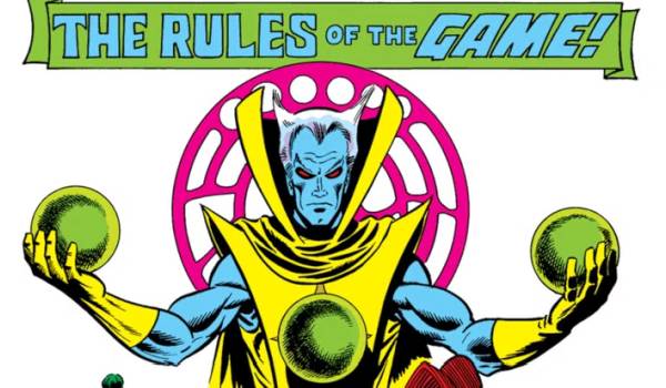 Splash page featuring the Grandmaster in Giant-Size Defenders #3 (1975) by Jim Starlin