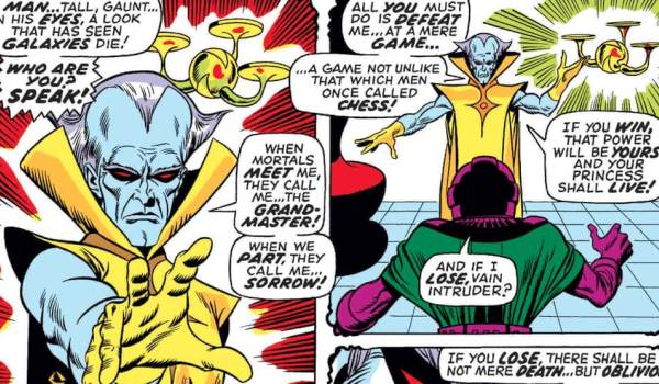Firat appearance of the Grandmaster in The Avengers 69 vol 1 1969 by artist Sal Buscema