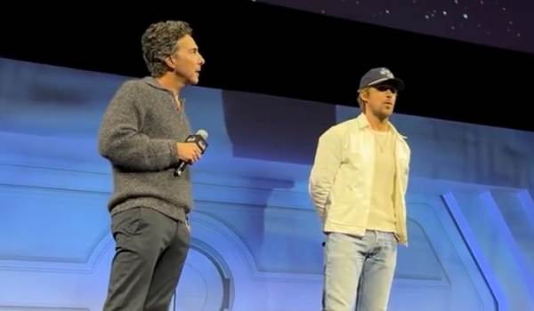 Shawn Levy and Ryan Gosling on stage at Star Wars Celebration 2025