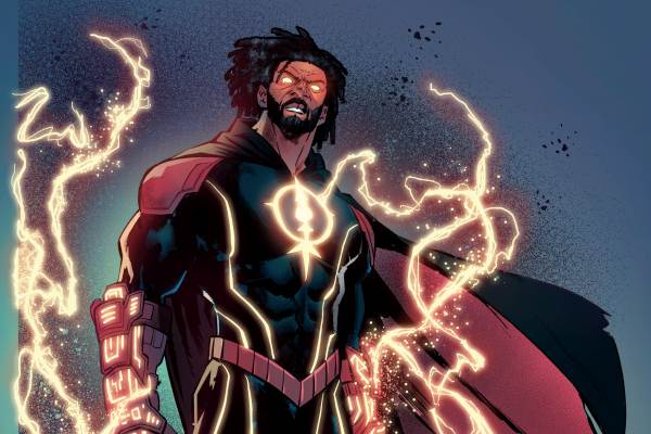 Comic book artwork of an independent superhero character created by Lonnie “Lō” Plater
