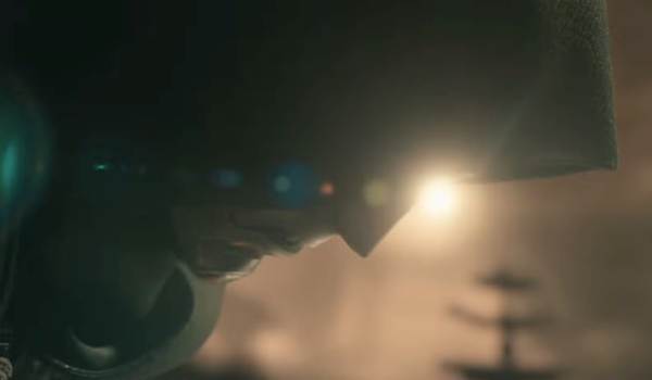 Robert Downey Jr. as Doctor Doom wearing a hooded mask in Avengers: Doomsday.