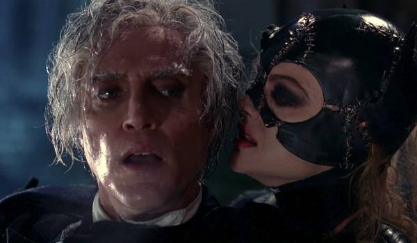 Michelle Pfeiffer as Catwoman confronting Christopher Walken as Max Shreck