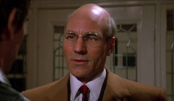 Patrick Stewart as Dr. Armstrong in the sci-fi movie Lifeforce (1985)